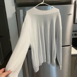 Hollister Women's White Ribbed Turtleneck Sweater